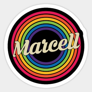 Marcell - Retro Rainbow Style Sticker